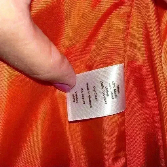 Talbots Petite Orange Jacket with Offset Zipper Detail Size 2P - Picture 3 of 4